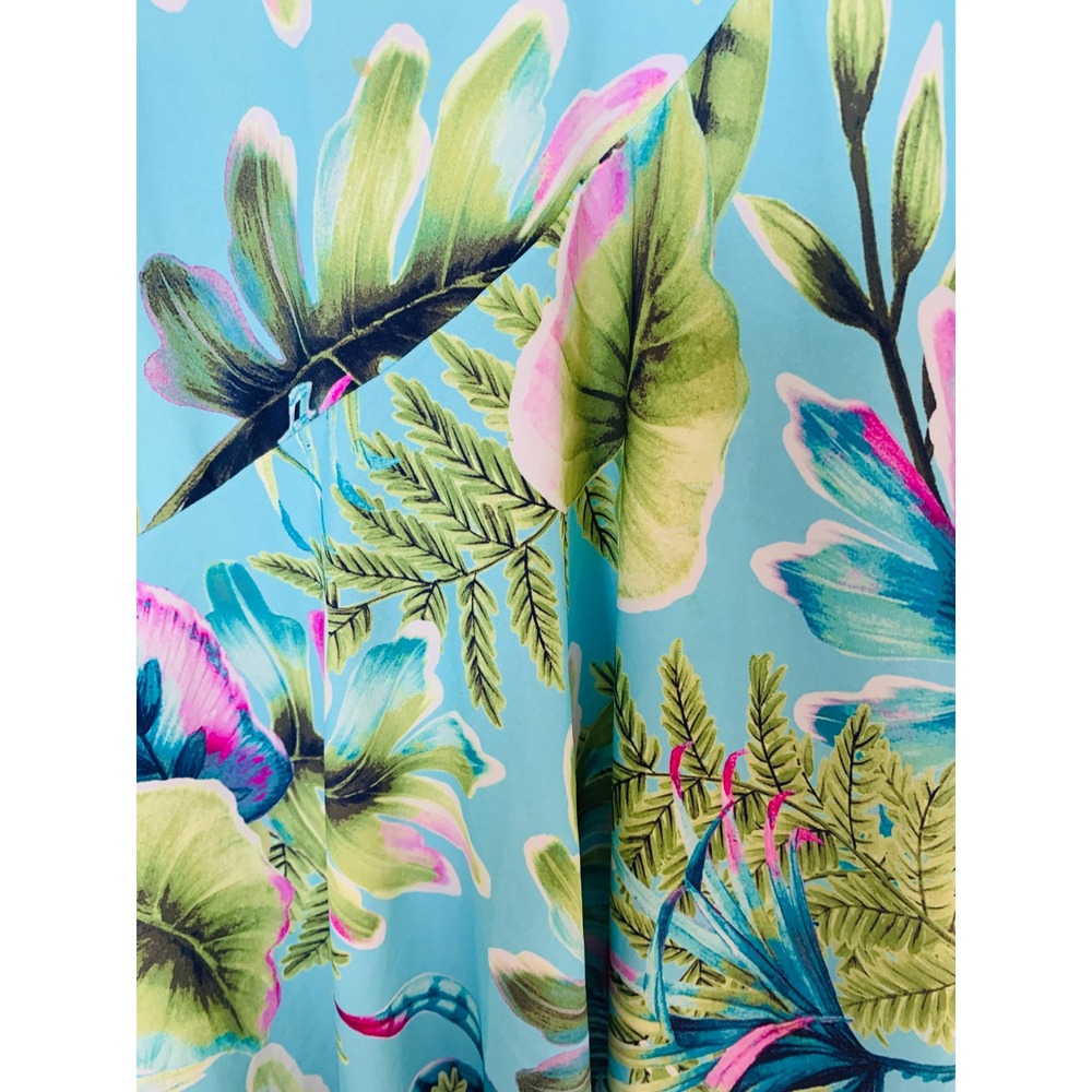 Tommy Bahama Ruffle Skirt Women XS Blue Tropical Palm Floral Swim Cover Resort - Picture 9 of 11